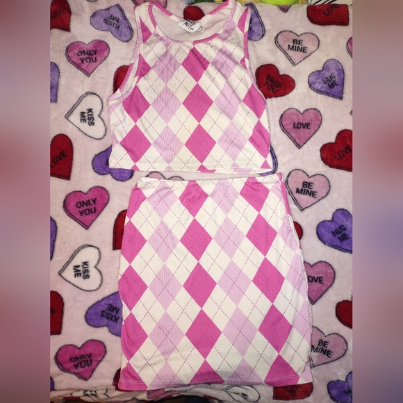 Princess Polly Pink Argyle Skirt Set - Picture 14 of 15